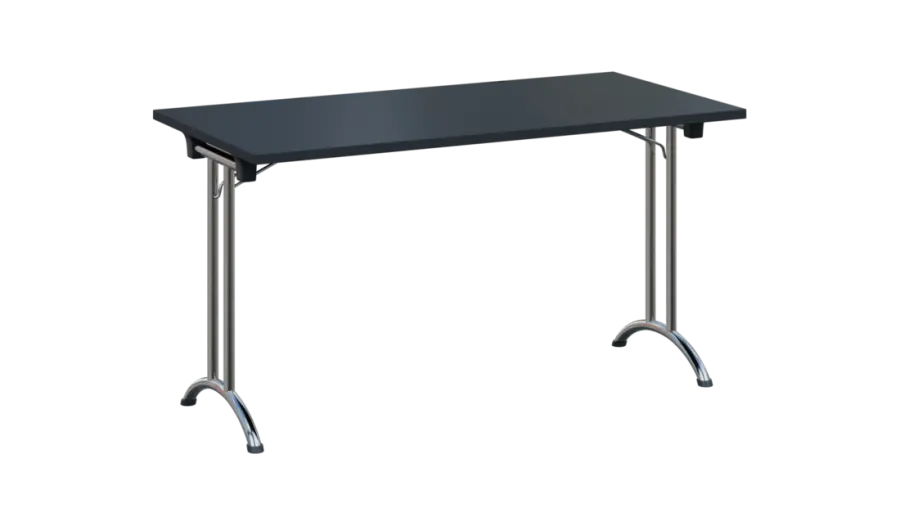 SLC 140 chrom skládací jednací stůl 1394x700, deska 25 mm, podnož chrom, deska antracit